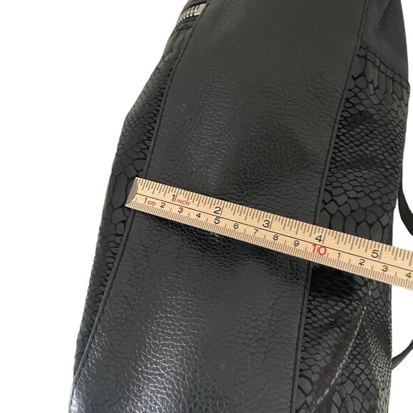 Michael Kors Women's Crossbody Shoulder Bag Pebbled Leather Python Snake Black - Picture 10 of 12